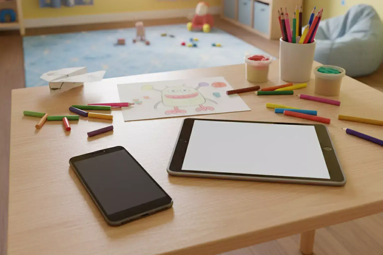Image of mobile devices with laffari on the screen