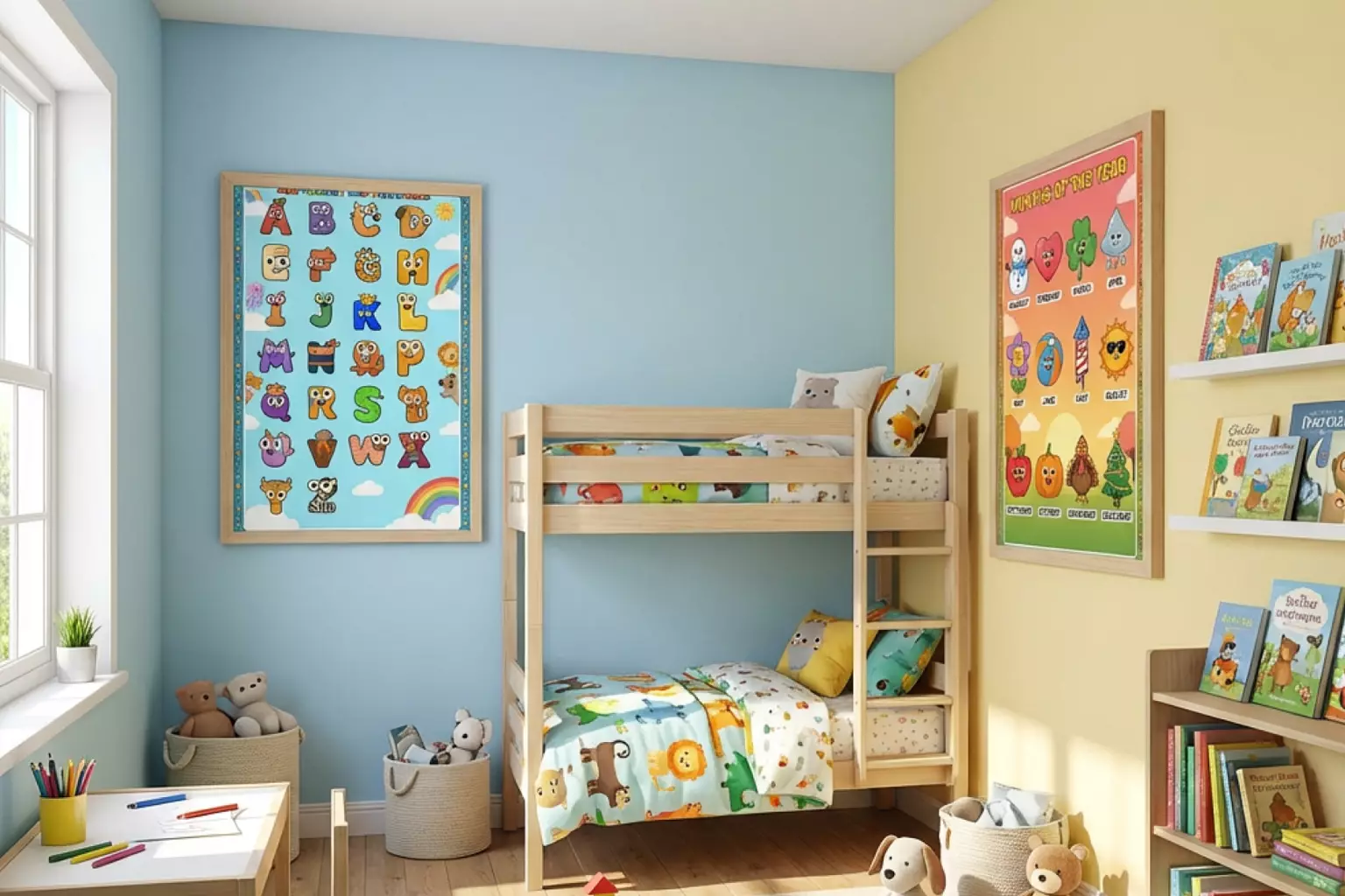 Letter Town educational posters featuring colorful alphabet characters