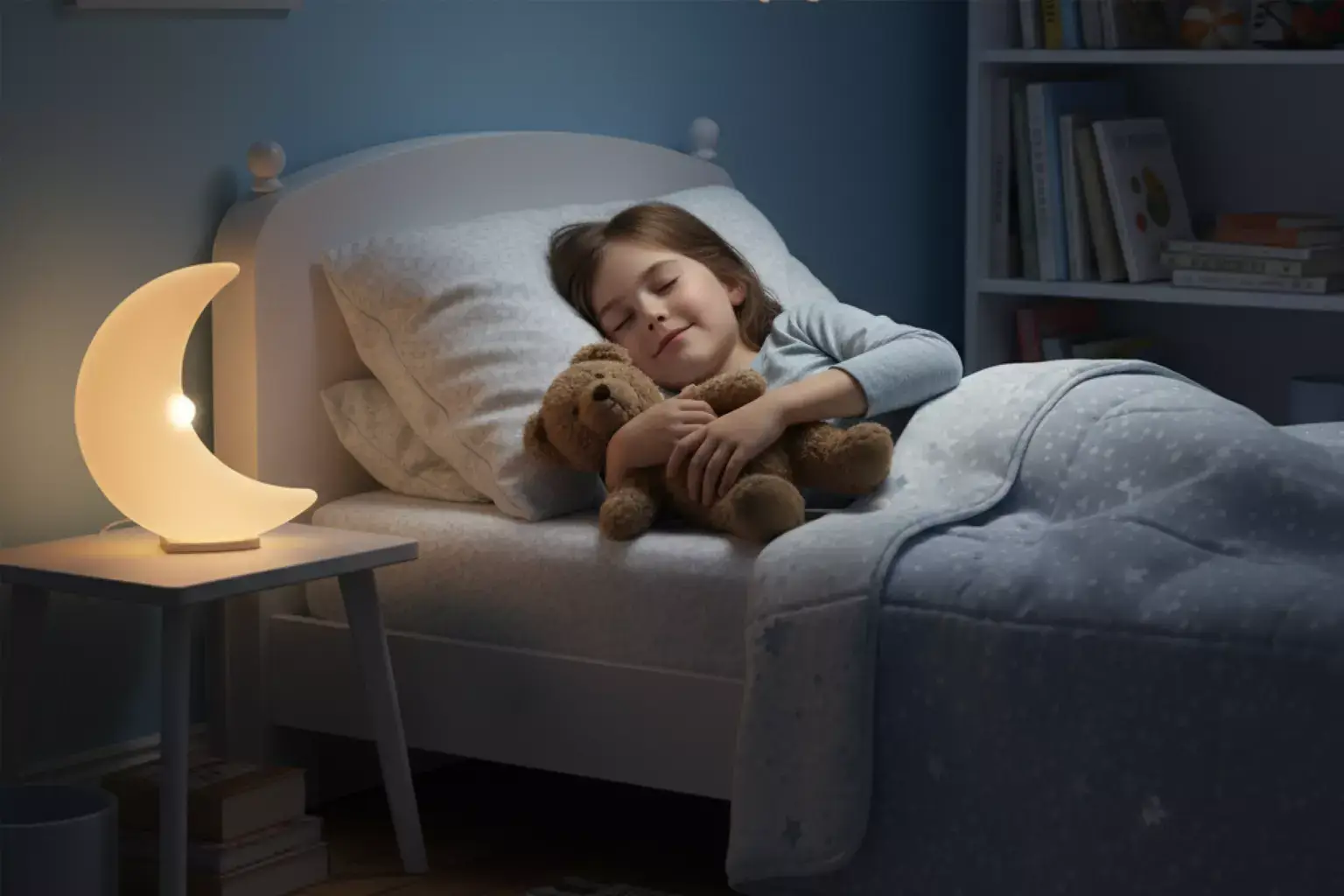 Child feeling calm and safe during bedtime routine